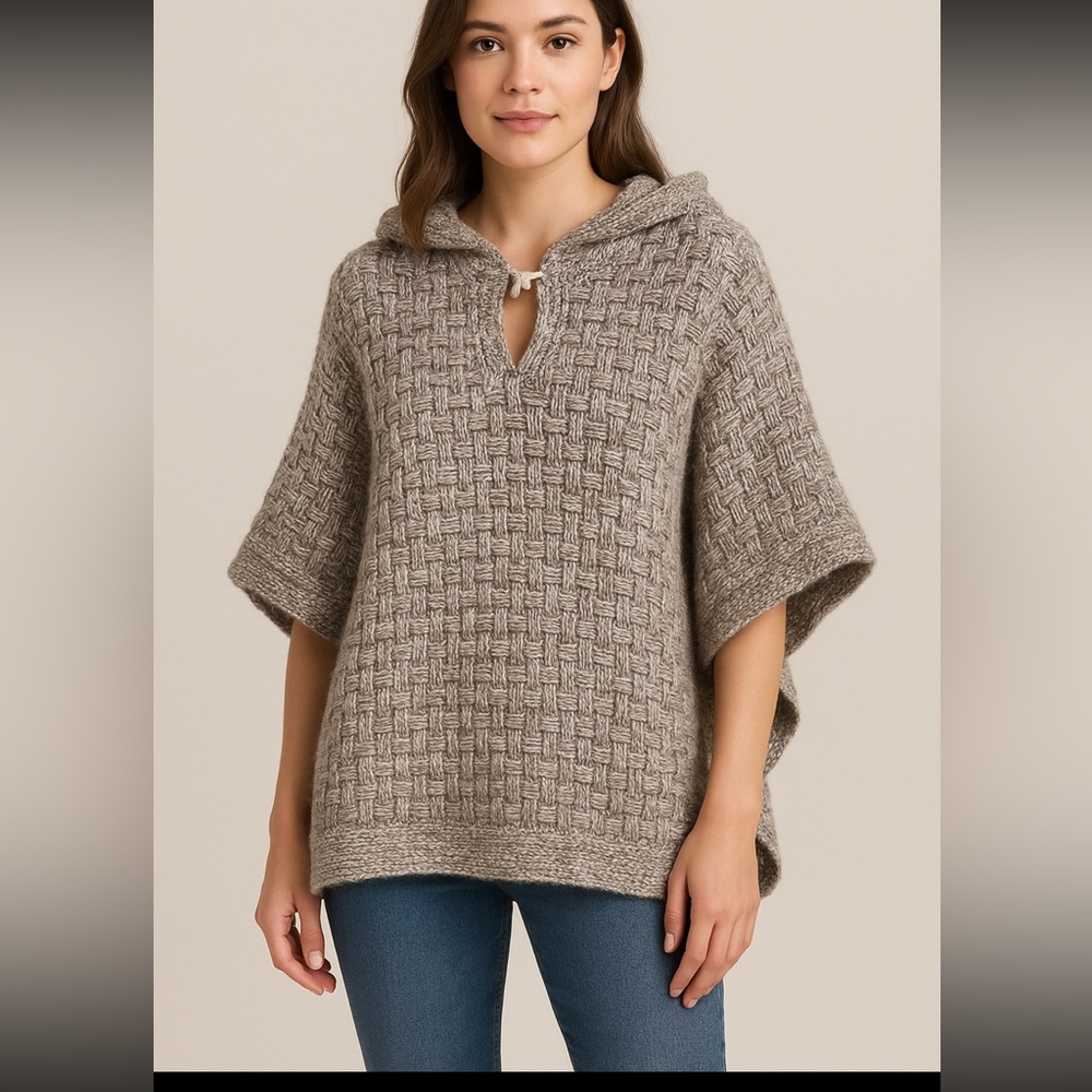 Alexandre Machado Portugal Handknit Hooded Poncho
